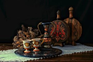 Image of antique teacups for the blog Why Shipping Paintings Isn’t As Simple As It Seems
